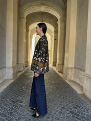 WU-SIDE - giacca kimono fantasia - VERDE