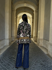 WU-SIDE - giacca kimono fantasia - VERDE