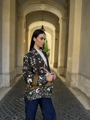 WU-SIDE - giacca kimono fantasia - VERDE