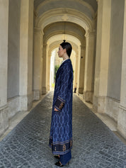WU-SIDE - kimono extra lungo viscosa - BLUE