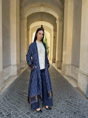 WU-SIDE - kimono extra lungo viscosa - BLUE