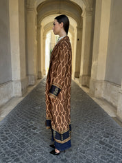 WU-SIDE - kimono extra lungo viscosa - MARRONE