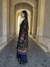 WU-SIDE - kimono fantasia viscosa - NERO