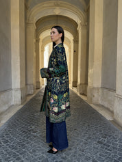 WU-SIDE - kimono fantasia viscosa - BLUE