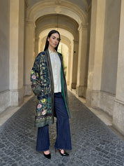 WU-SIDE - kimono fantasia viscosa - BLUE
