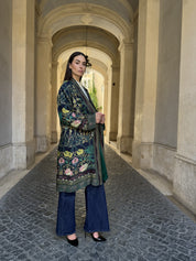 WU-SIDE - kimono fantasia viscosa - BLUE