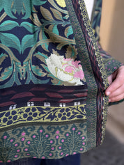 WU-SIDE - giacca kimono fantasia viscosa - BLUE