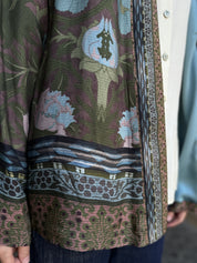 WU-SIDE - giacca kimono fantasia viscosa - VERDE
