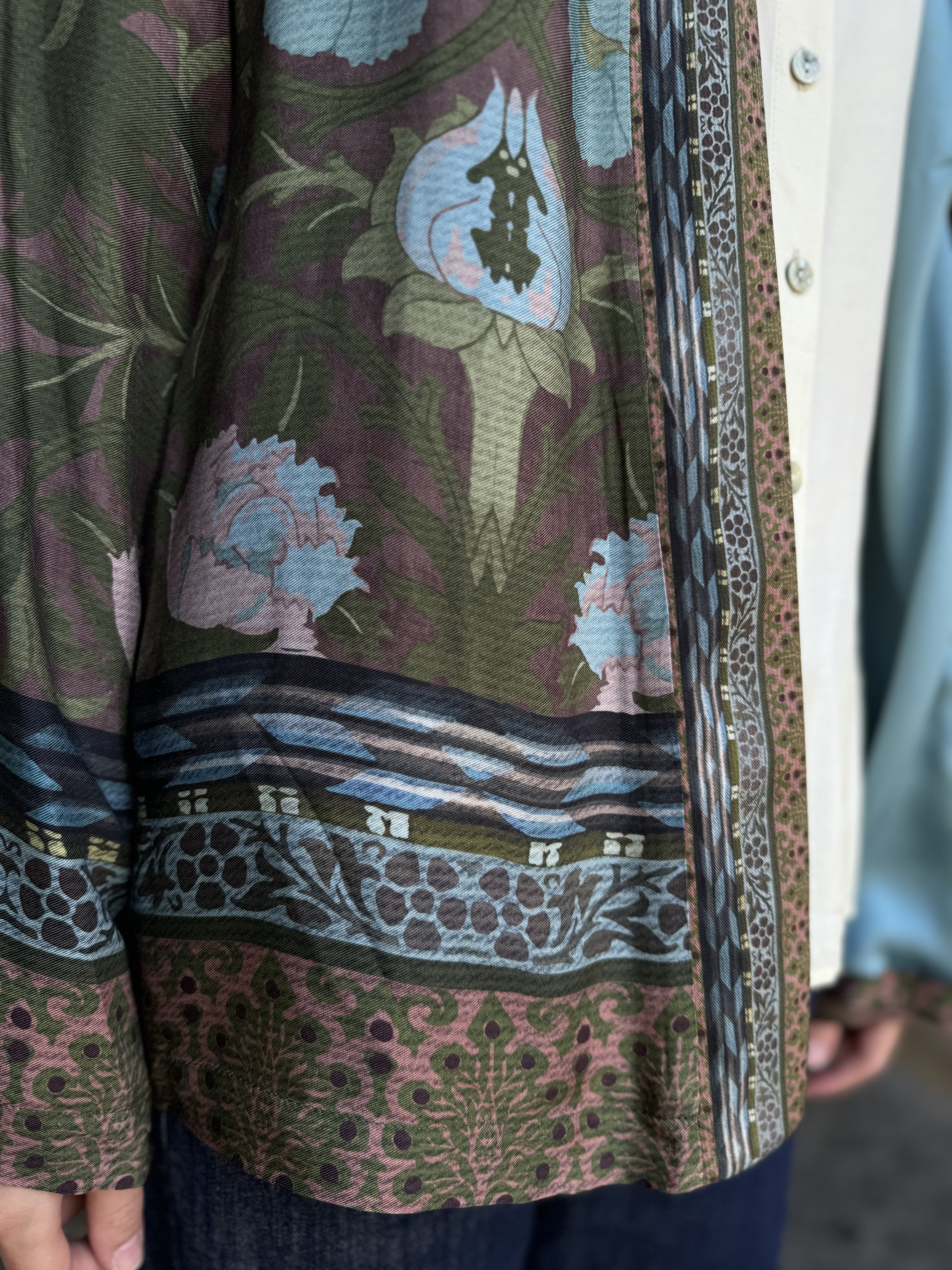 WU-SIDE - giacca kimono fantasia viscosa - VERDE