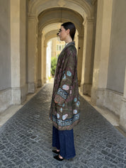 WU-SIDE - kimono fantasia viscosa - VERDE