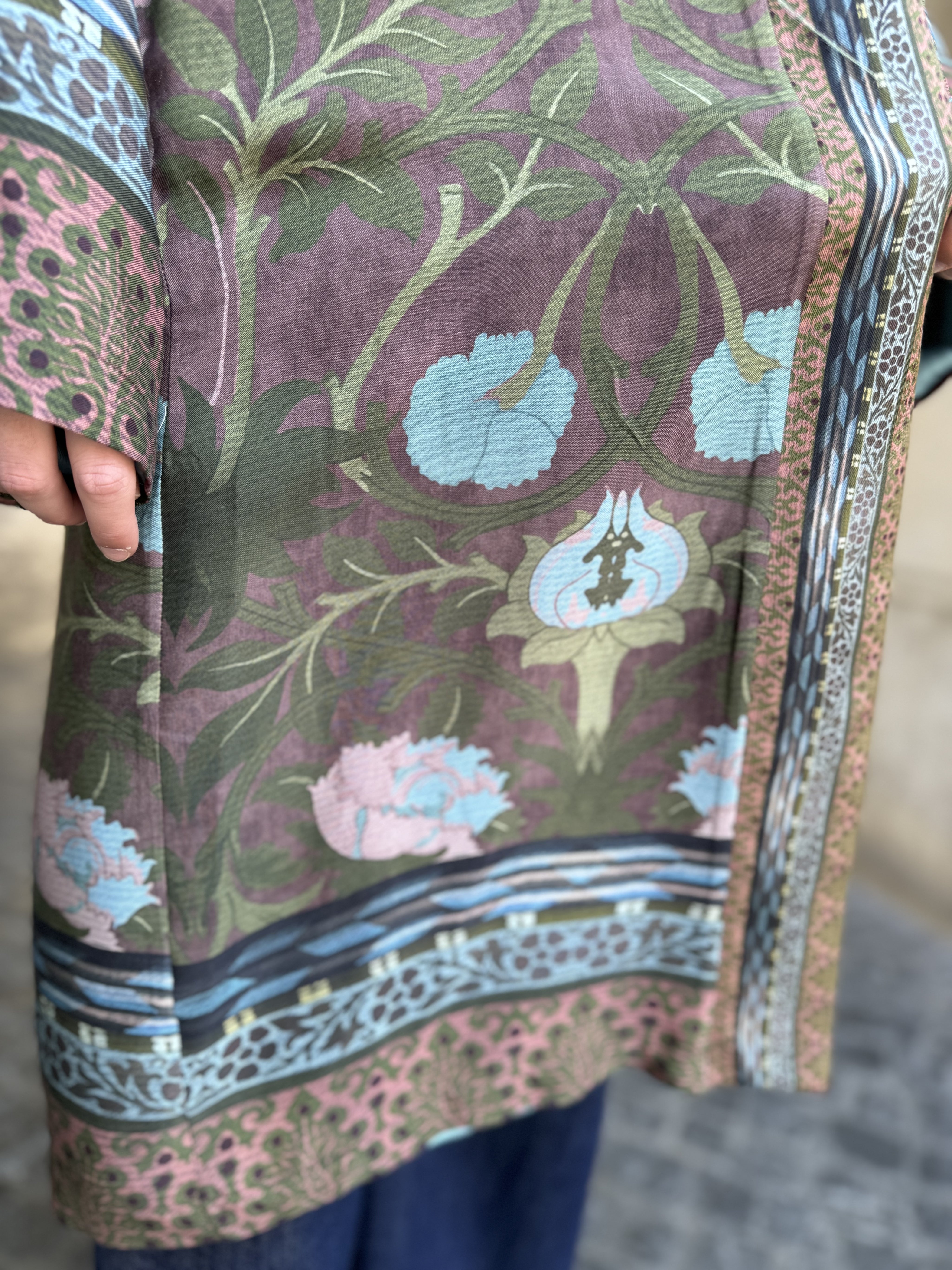 WU-SIDE - kimono fantasia viscosa - VERDE