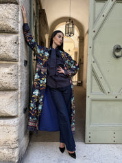 WU-SIDE - kimono lungo fantasia - BLUE