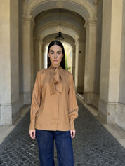 WU-SIDE - camicia fiocco viscosa - GOLD