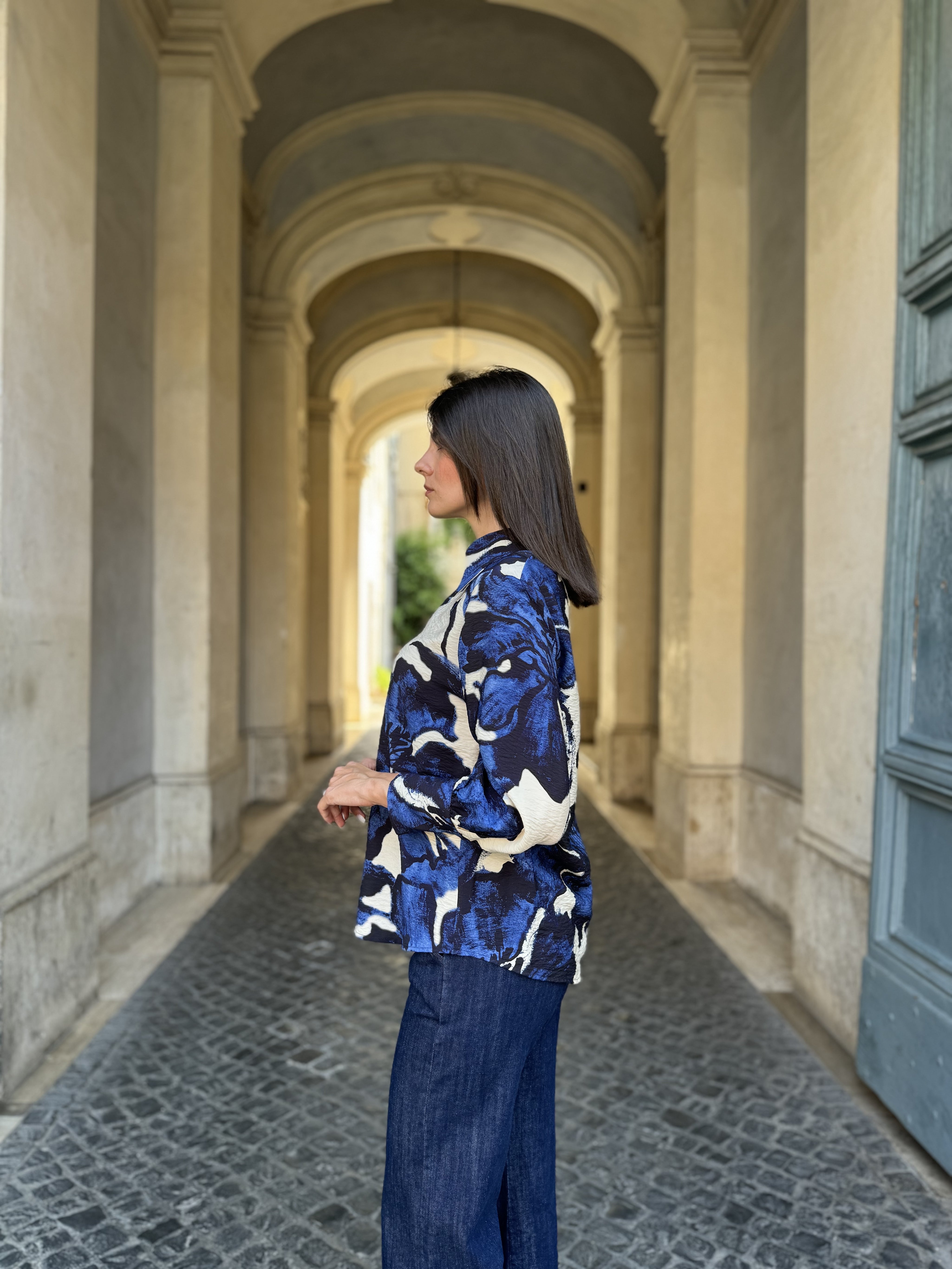 HAPPY 25 - camicia viscosa - BLUE