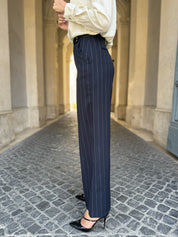 HAPPY 25 - pantalone gessato - BLUE