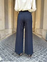 HAPPY 25 - pantalone gessato - BLUE