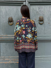 WU-SIDE - giacca kimono fantasia - BLUE