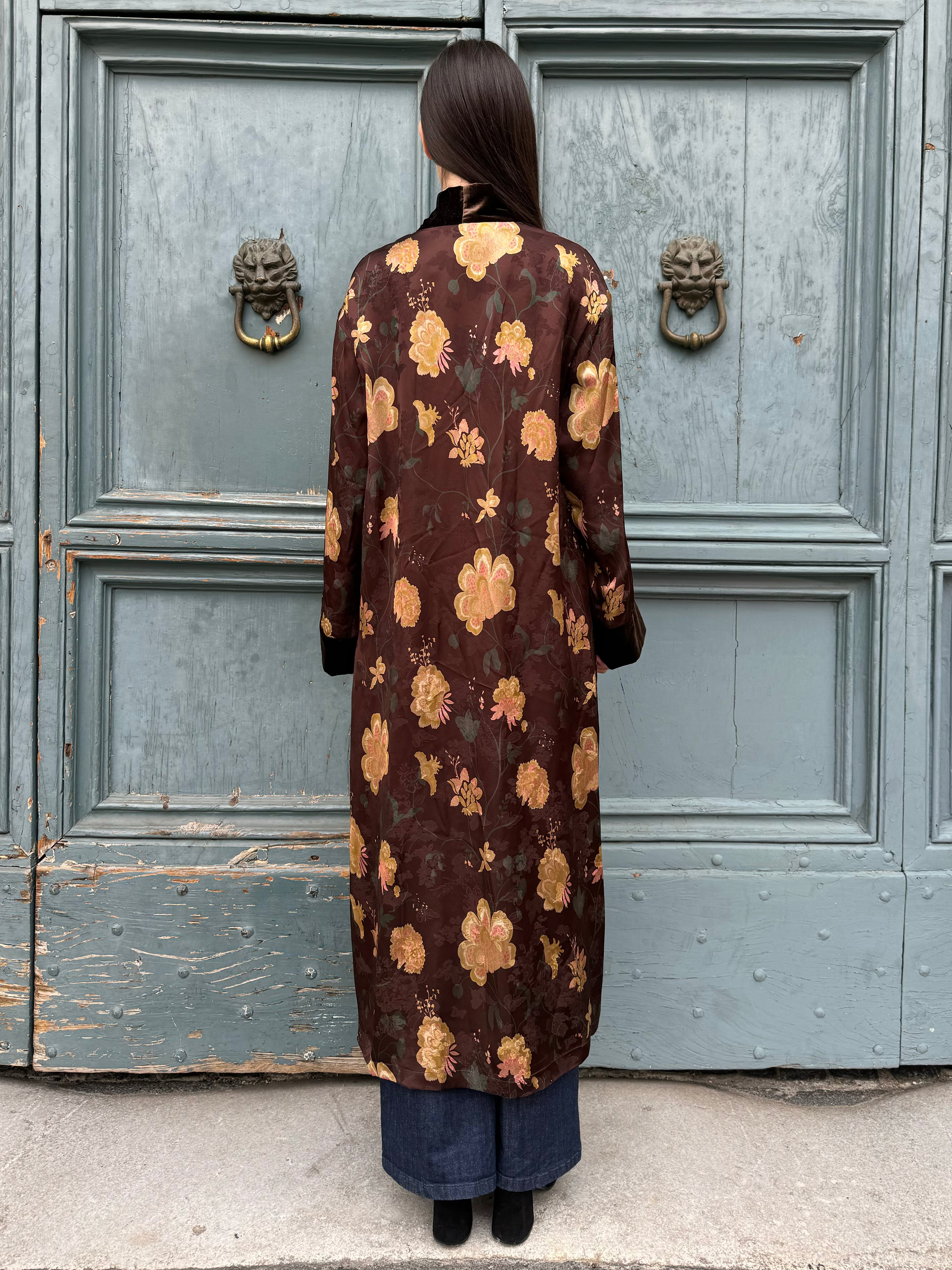 WU-SIDE - kimono jacquard - MARRONE