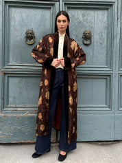 WU-SIDE - kimono jacquard - MARRONE