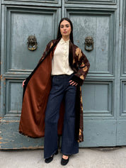 WU-SIDE - kimono jacquard - MARRONE