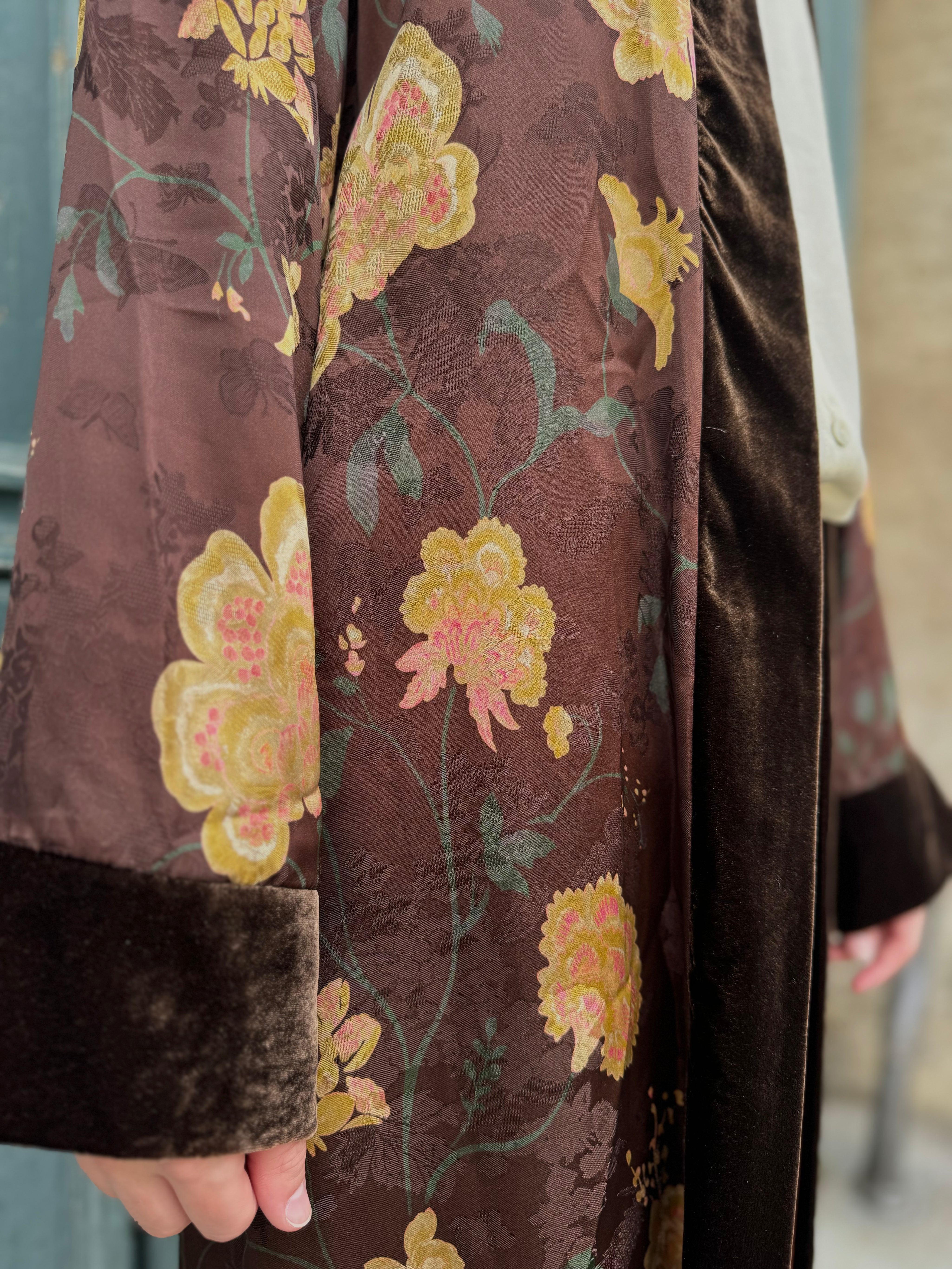 WU-SIDE - kimono jacquard - MARRONE
