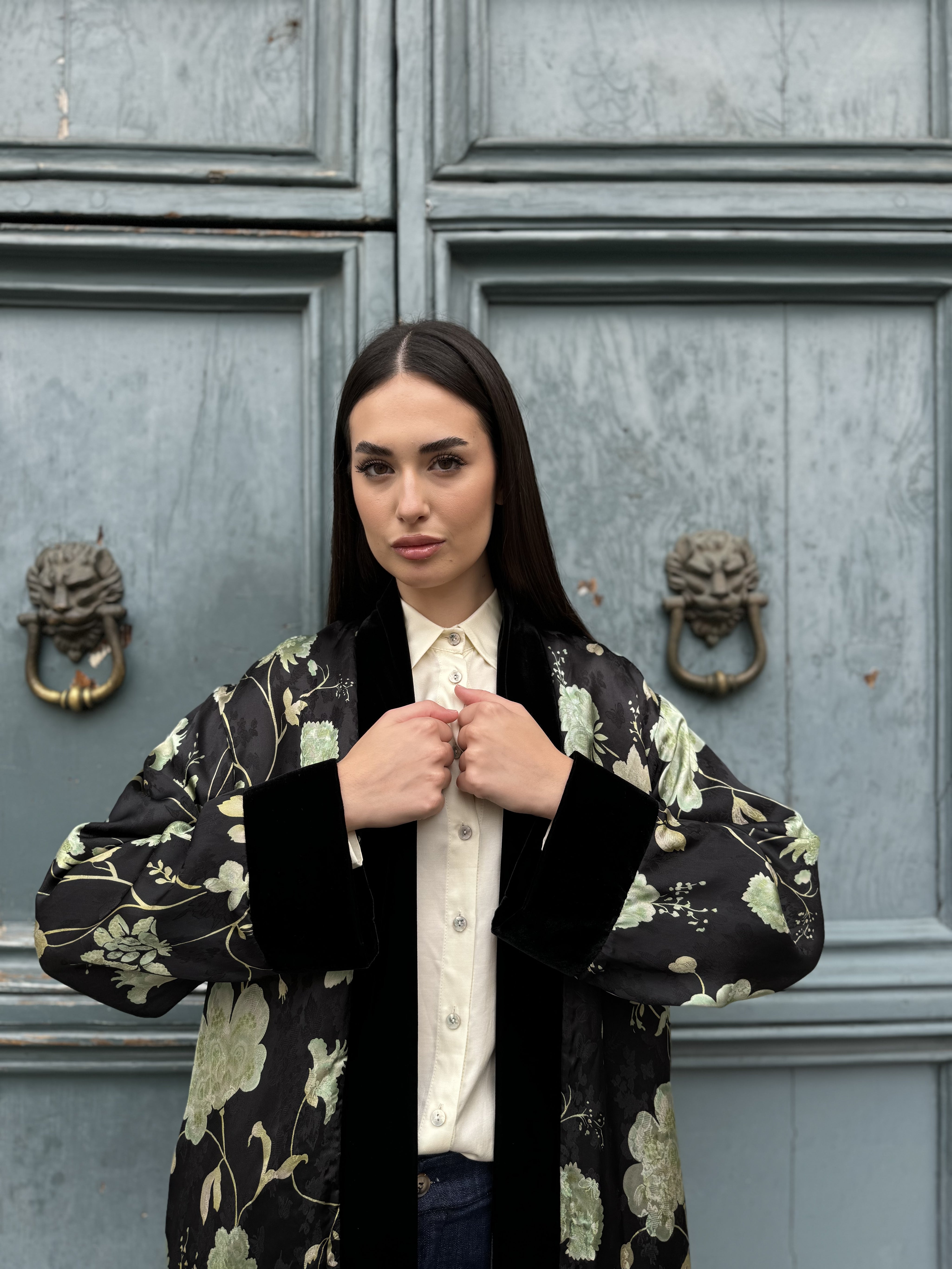 WU-SIDE - kimono jacquard - NERO