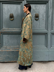 WU-SIDE - kimono jacquard bordi velluto - GOLDEN