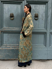 WU-SIDE - kimono jacquard bordi velluto - GOLDEN