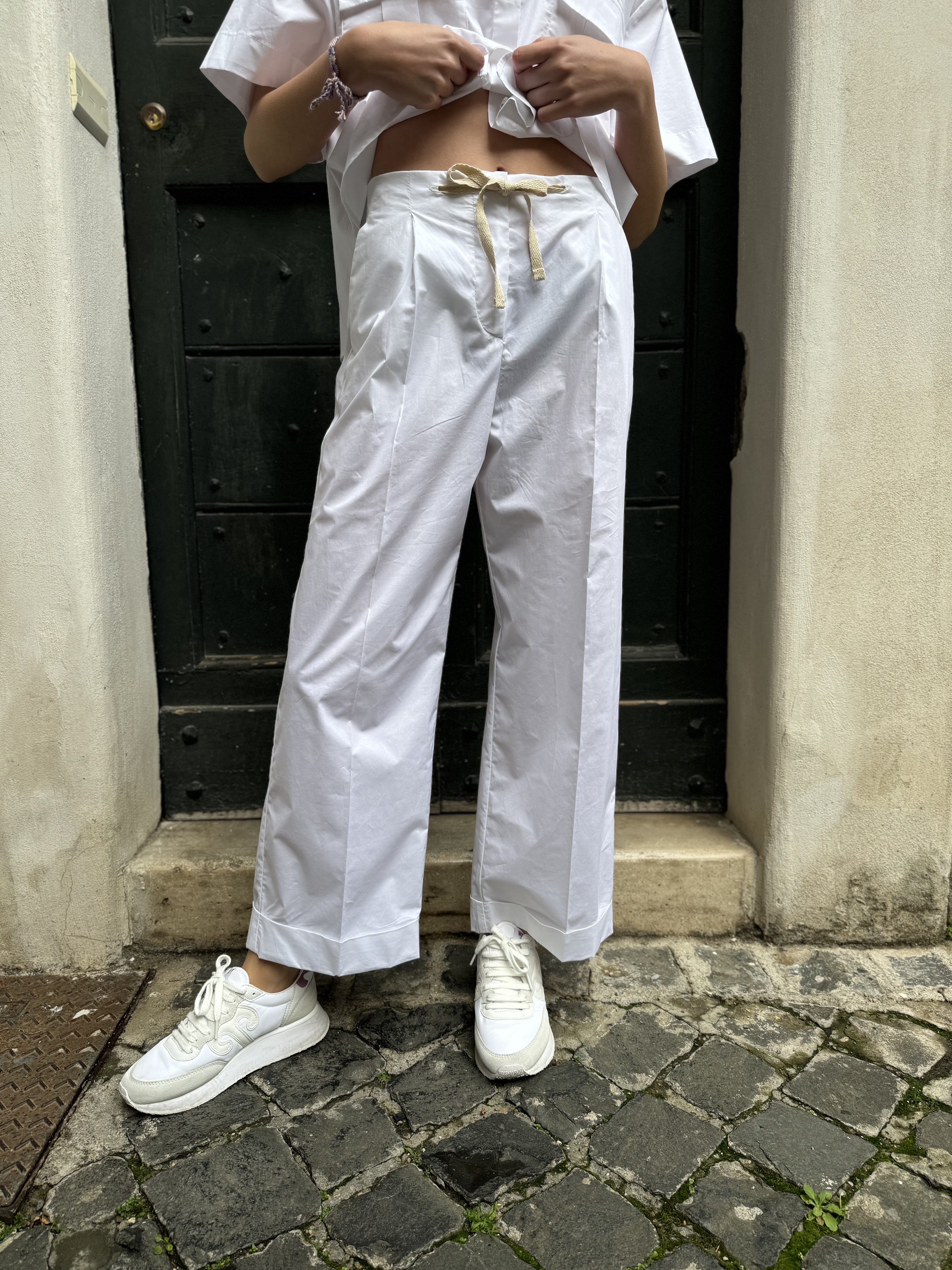 HAPPY 25 - pantalone cotone - BIANCO