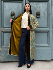 WU-SIDE - kimono jacquard bordi velluto - GOLDEN