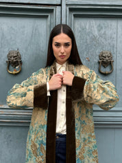 WU-SIDE - kimono jacquard bordi velluto - GOLDEN