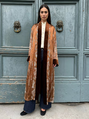 WU-SIDE - kimono jacquard bordi velluto - RAME