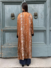 WU-SIDE - kimono jacquard bordi velluto - RAME