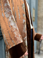 WU-SIDE - kimono jacquard bordi velluto - RAME
