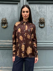 WU-SIDE - camicia jacquard - MARRONE