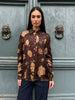 WU-SIDE - camicia jacquard - MARRONE