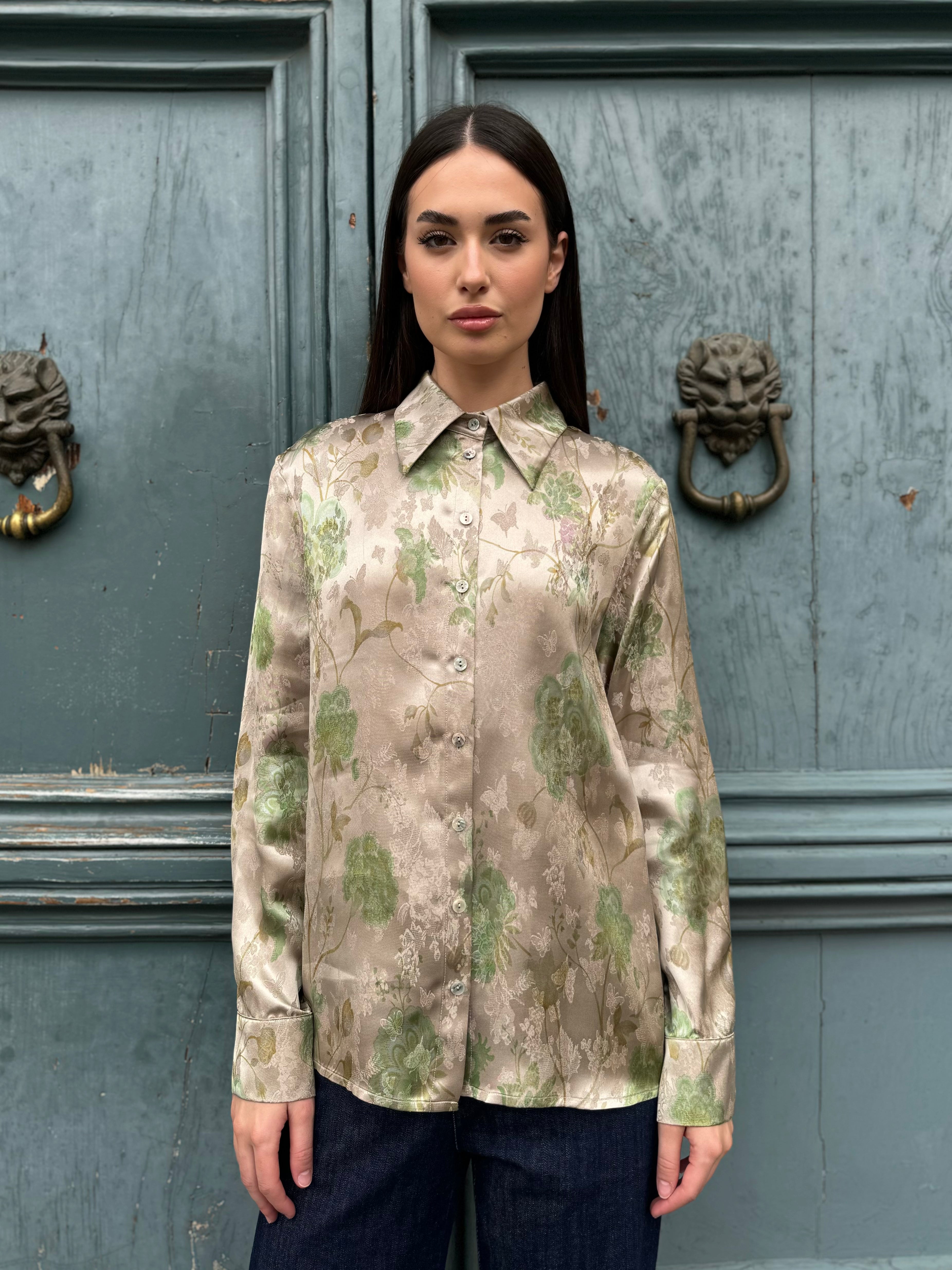 WU-SIDE - camicia jacquard - PERLA