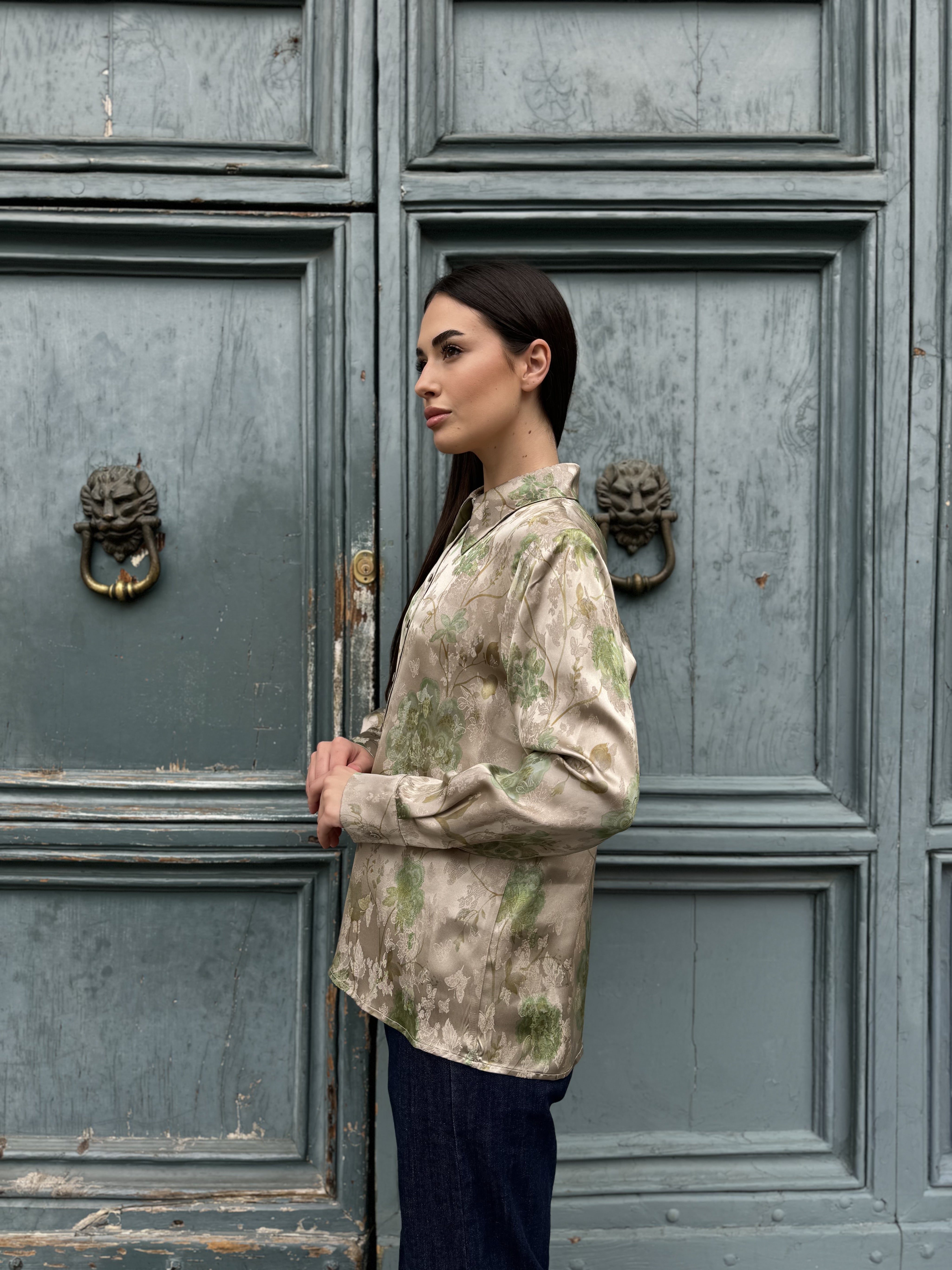 WU-SIDE - camicia jacquard - PERLA