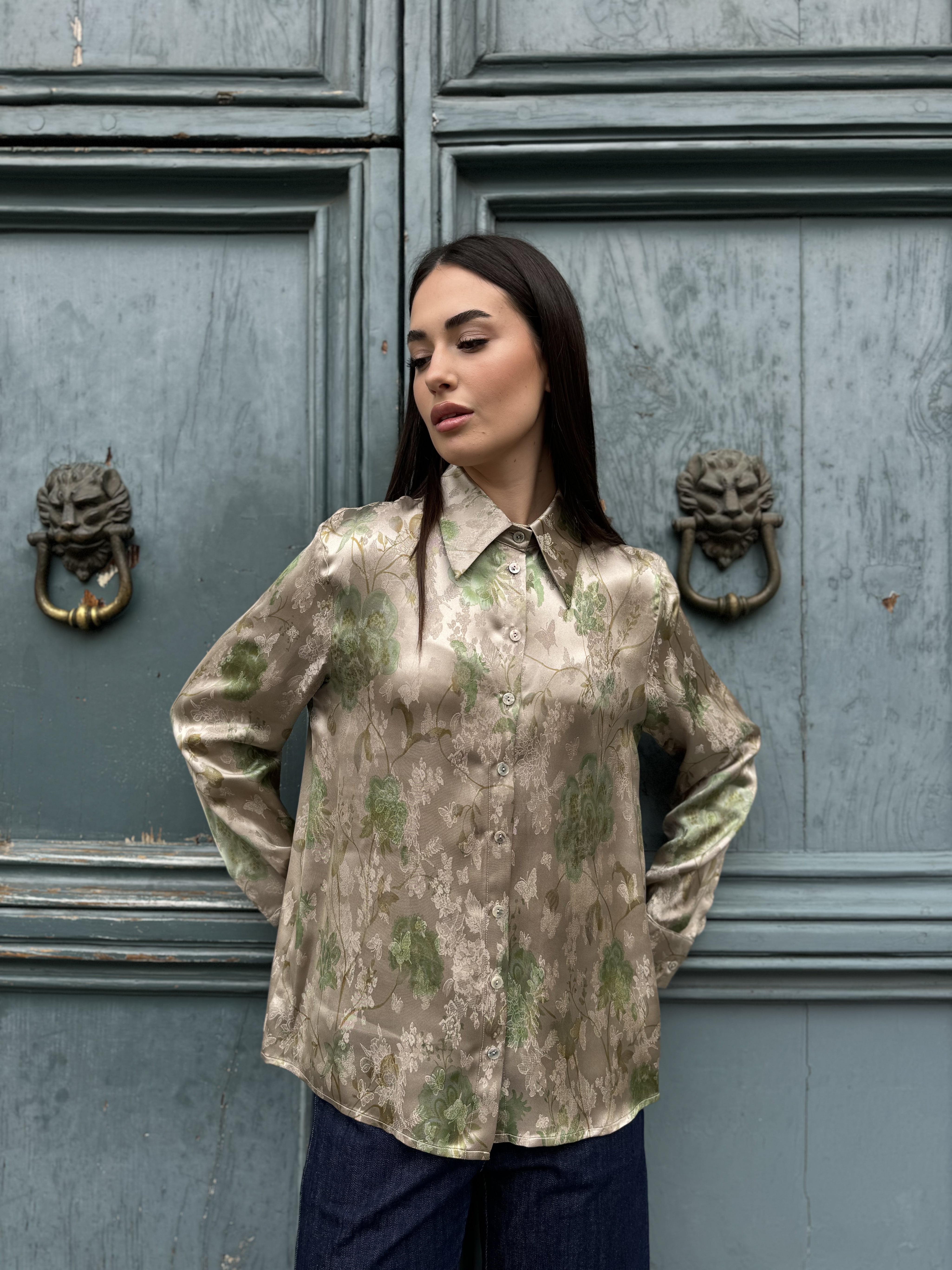 WU-SIDE - camicia jacquard - PERLA