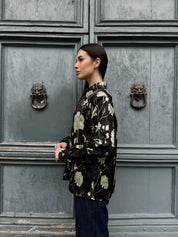 WU-SIDE - camicia jacquard - NERO
