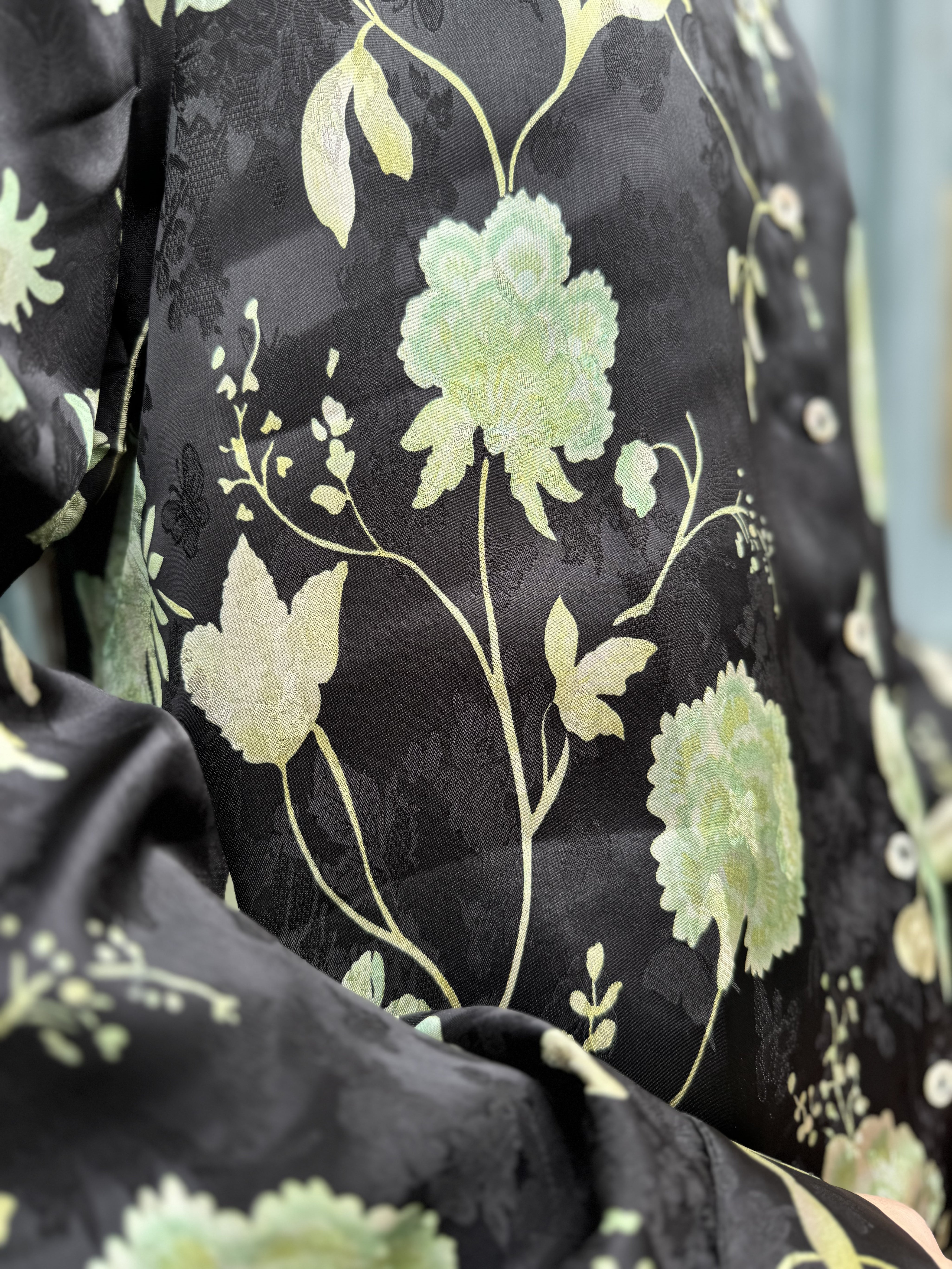 WU-SIDE - camicia jacquard - NERO
