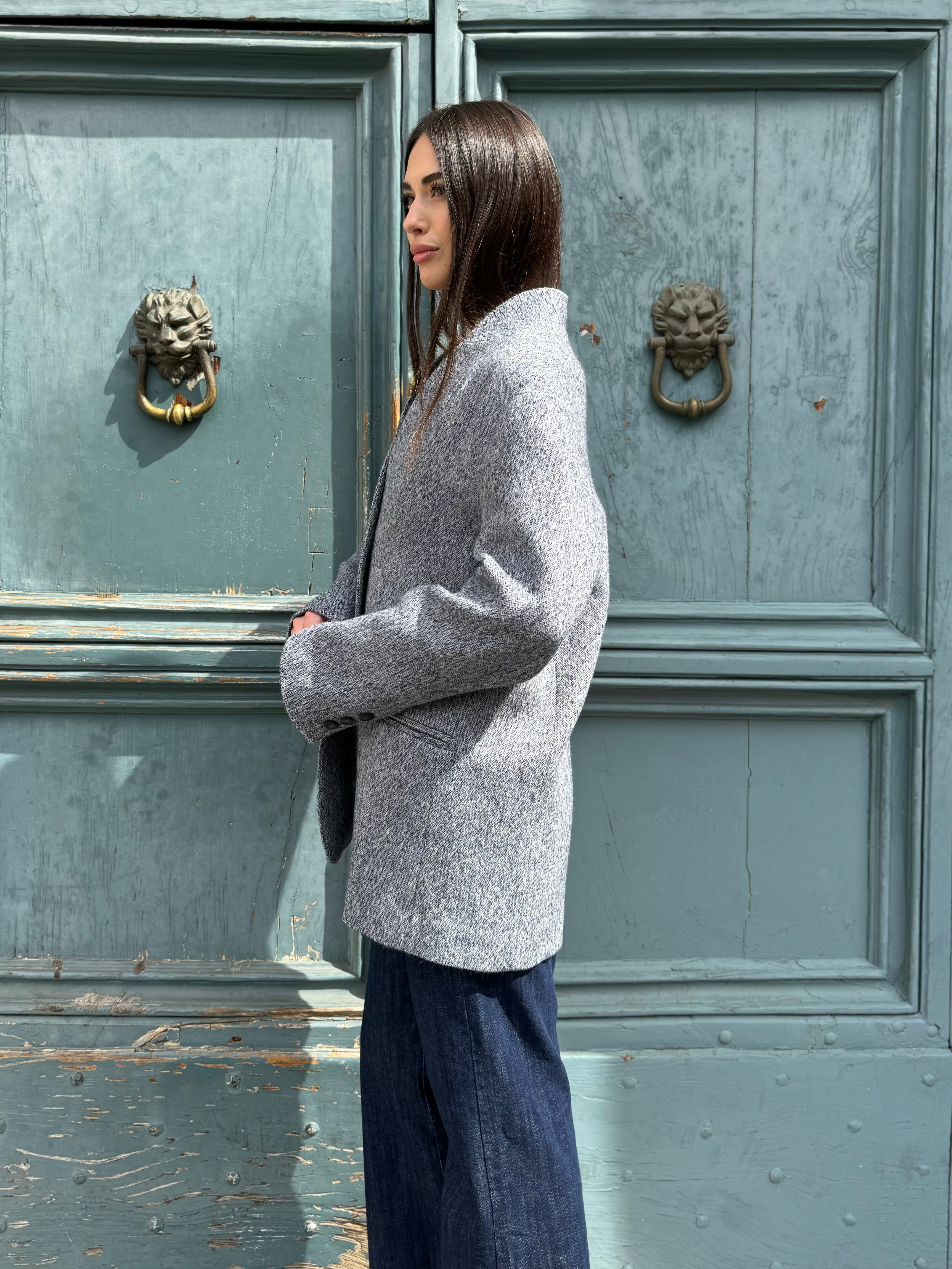 MAISON HOTEL - giacca clementine lana - OCEAN SLATE