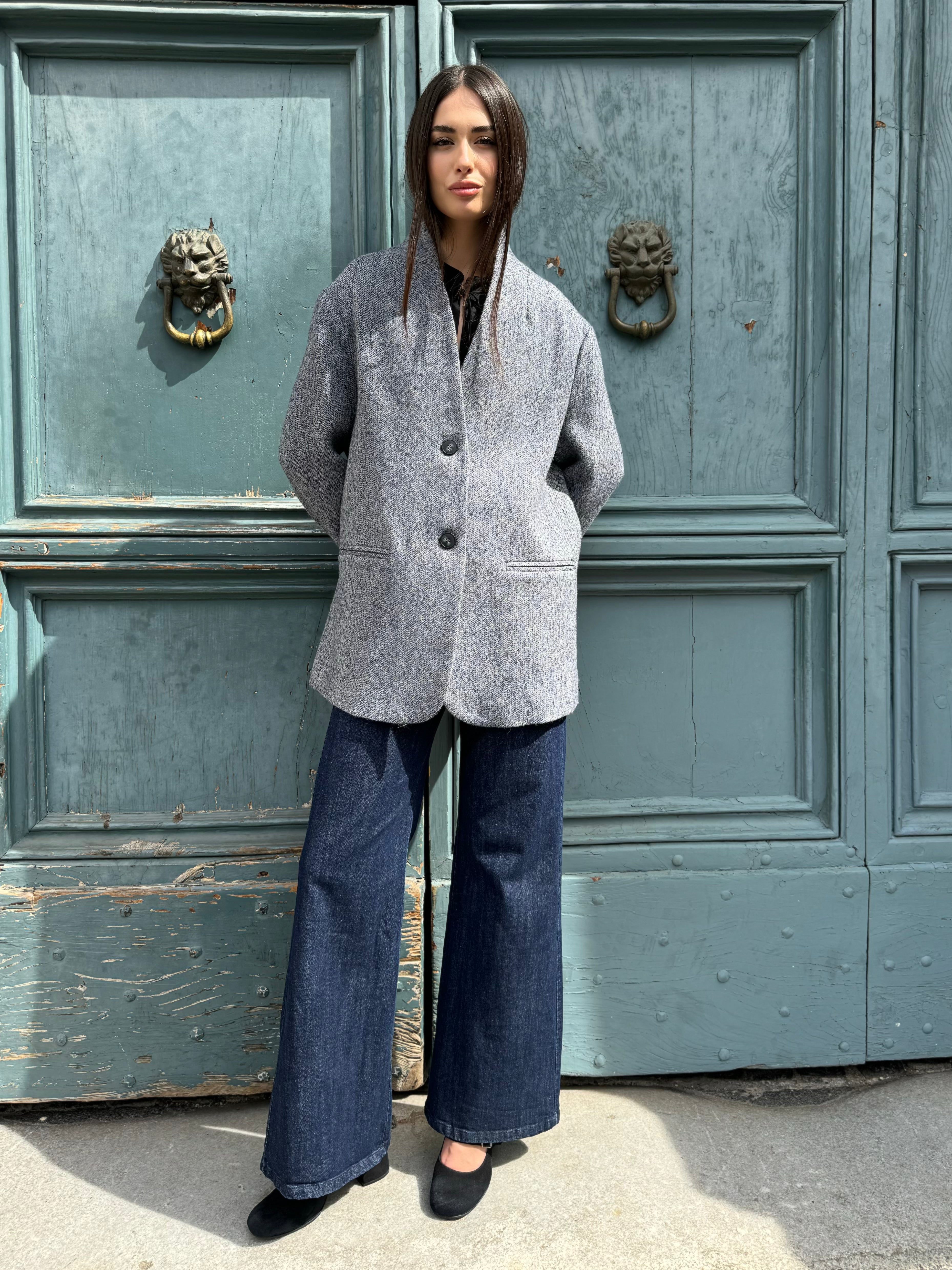 MAISON HOTEL - giacca clementine lana - OCEAN SLATE