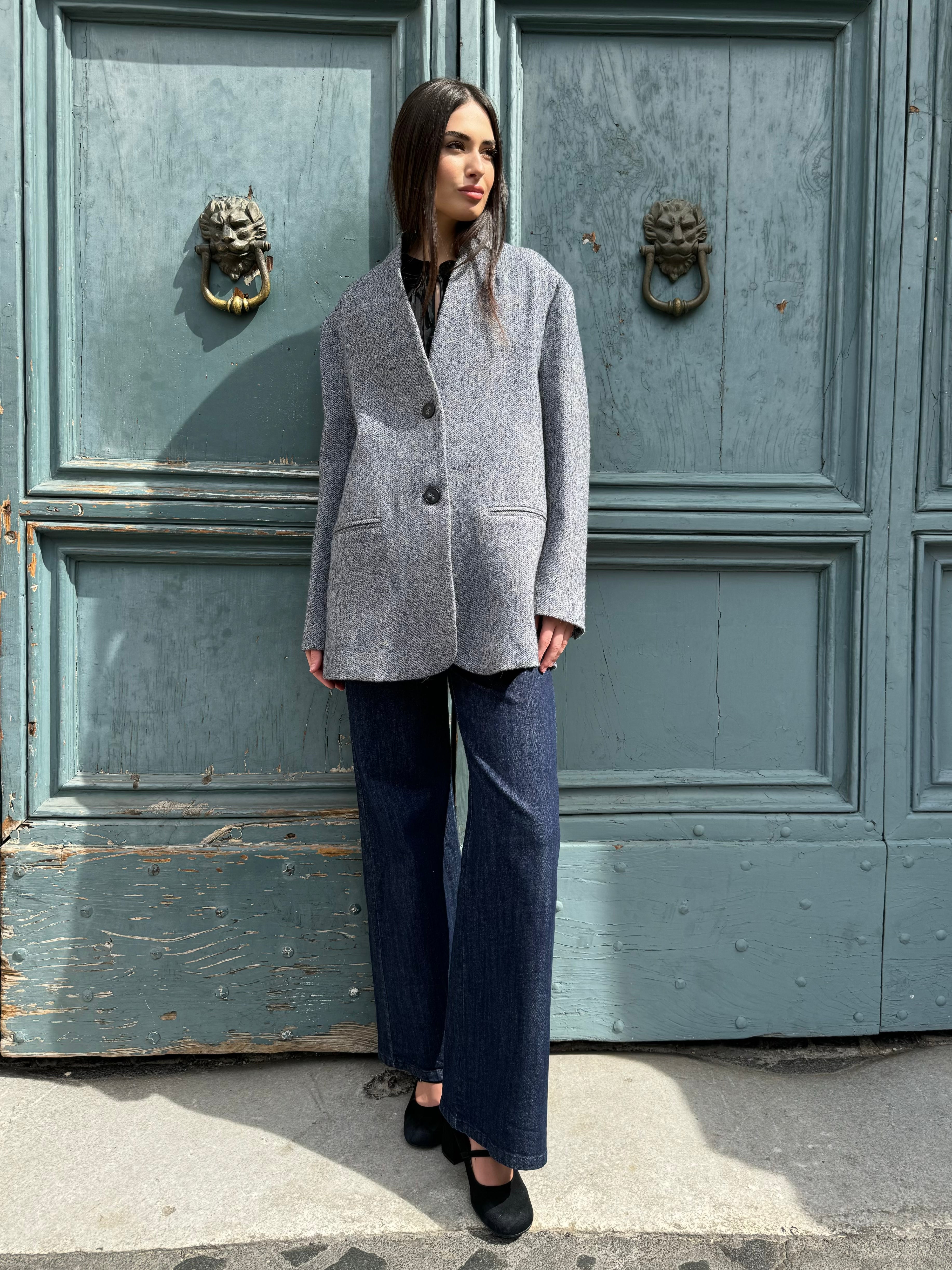 MAISON HOTEL - giacca clementine lana - OCEAN SLATE