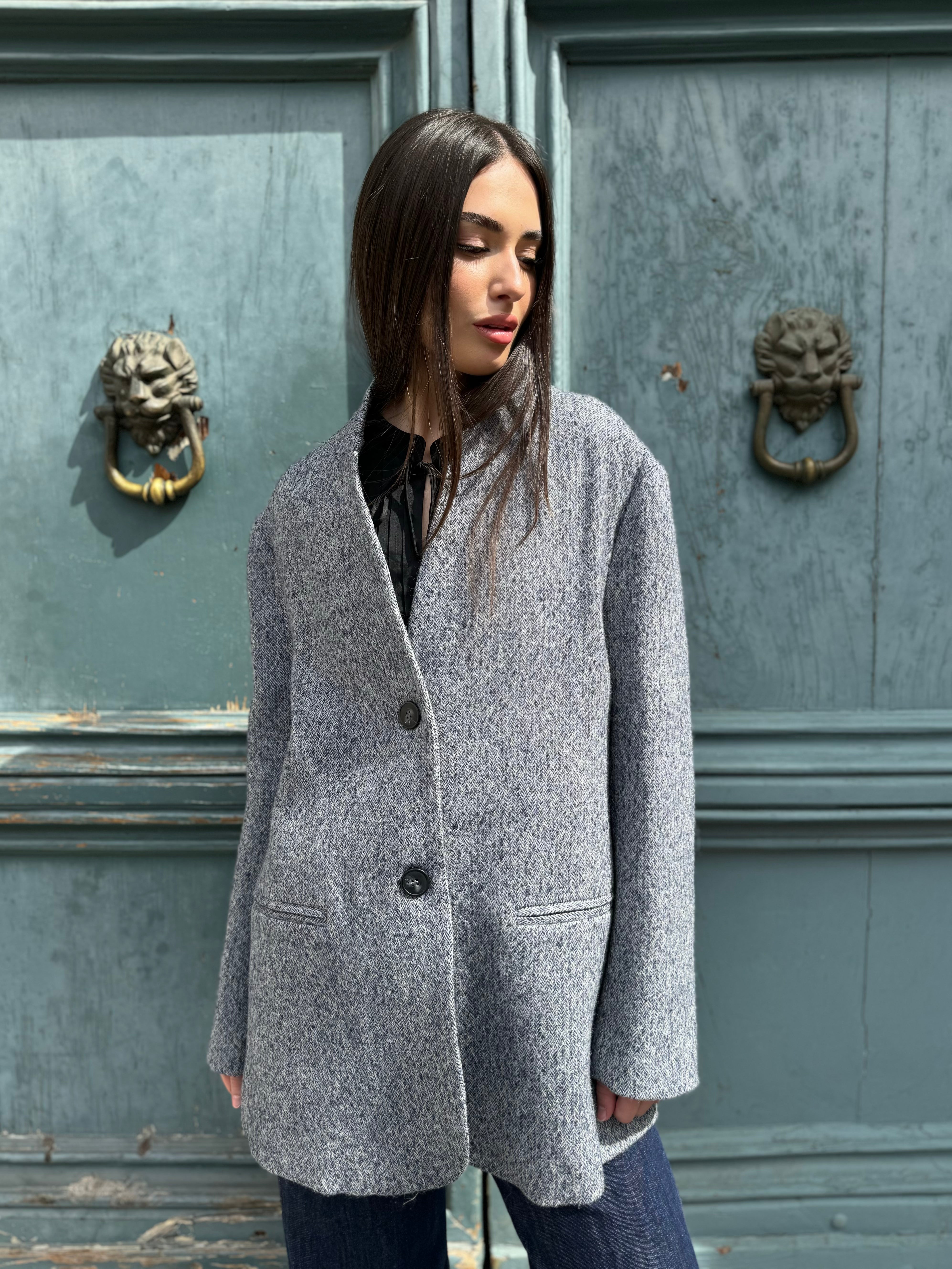 MAISON HOTEL - giacca clementine lana - OCEAN SLATE
