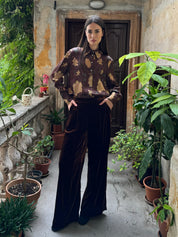 WU-SIDE - camicia jacquard - MARRONE