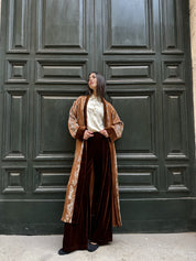 WU-SIDE - kimono jacquard bordi velluto - RAME