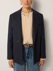 MAISON HOTEL - giacca jackie lana - NAVY
