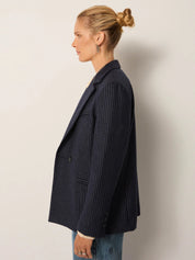 MAISON HOTEL - giacca jackie lana - NAVY