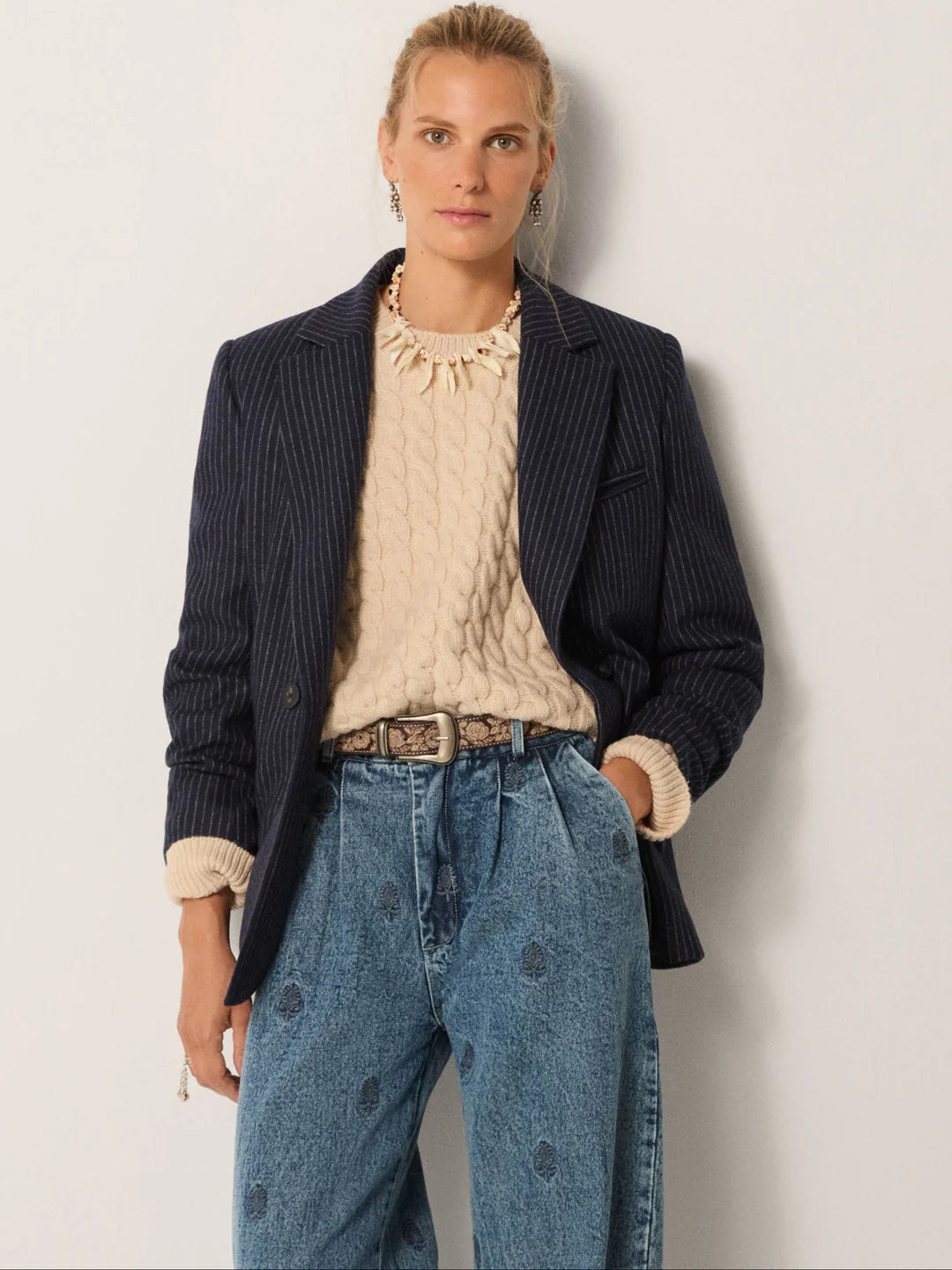 MAISON HOTEL - giacca jackie lana - NAVY